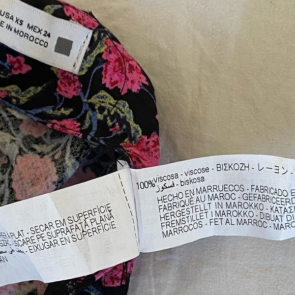 Zara Pink & Black Coquette Girl Floral Draped mini skirt size xs - Picture 7 of 7